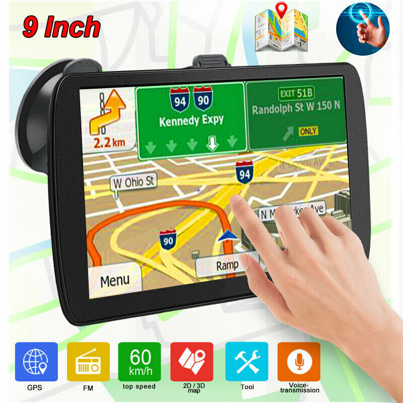 9" Inch Car & Truck GPS Navigation Navigator Sat Navi 8GB 256MB Canada Mexico US