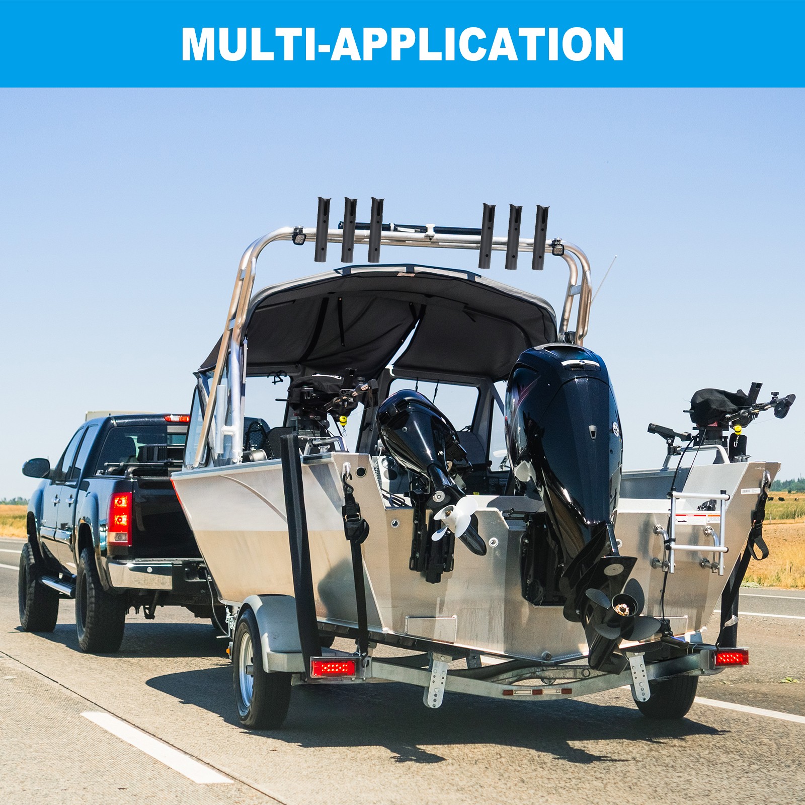 6Pcs Fishing Rod Holder Racks Plastic Boat Pole Bracket Fishing Tube