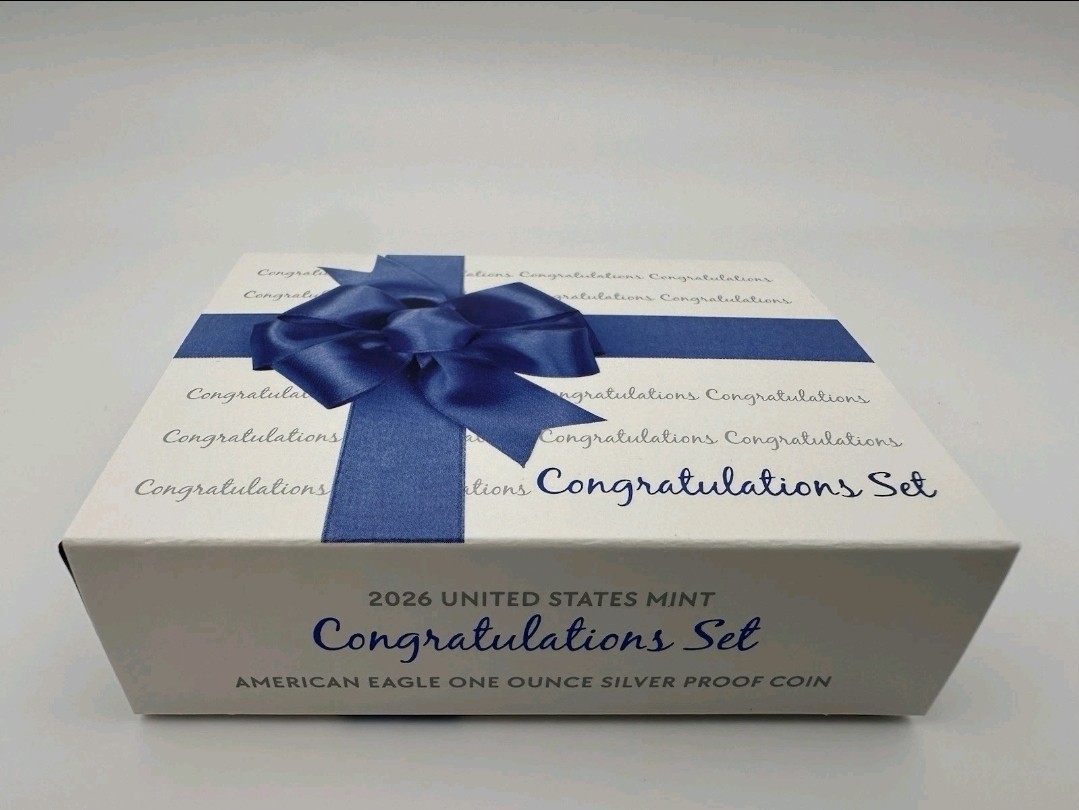 2026 P Silver Eagle Proof 1 oz Congratulations Set Box COA $1 Empty Box No Coin