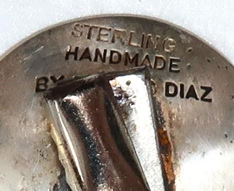 VTG CARLOS DIAS Sterling Silver 15g Sweater Clips, Pearl & Shell Design, 6 1/2"