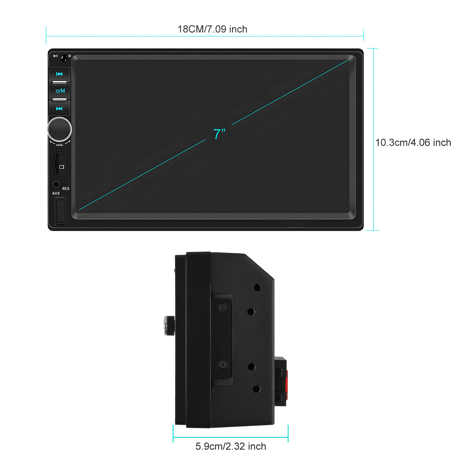 Double Din Apple Carplay Android Auto 7" Car Stereo Radio Bluetooth Touch Screen
