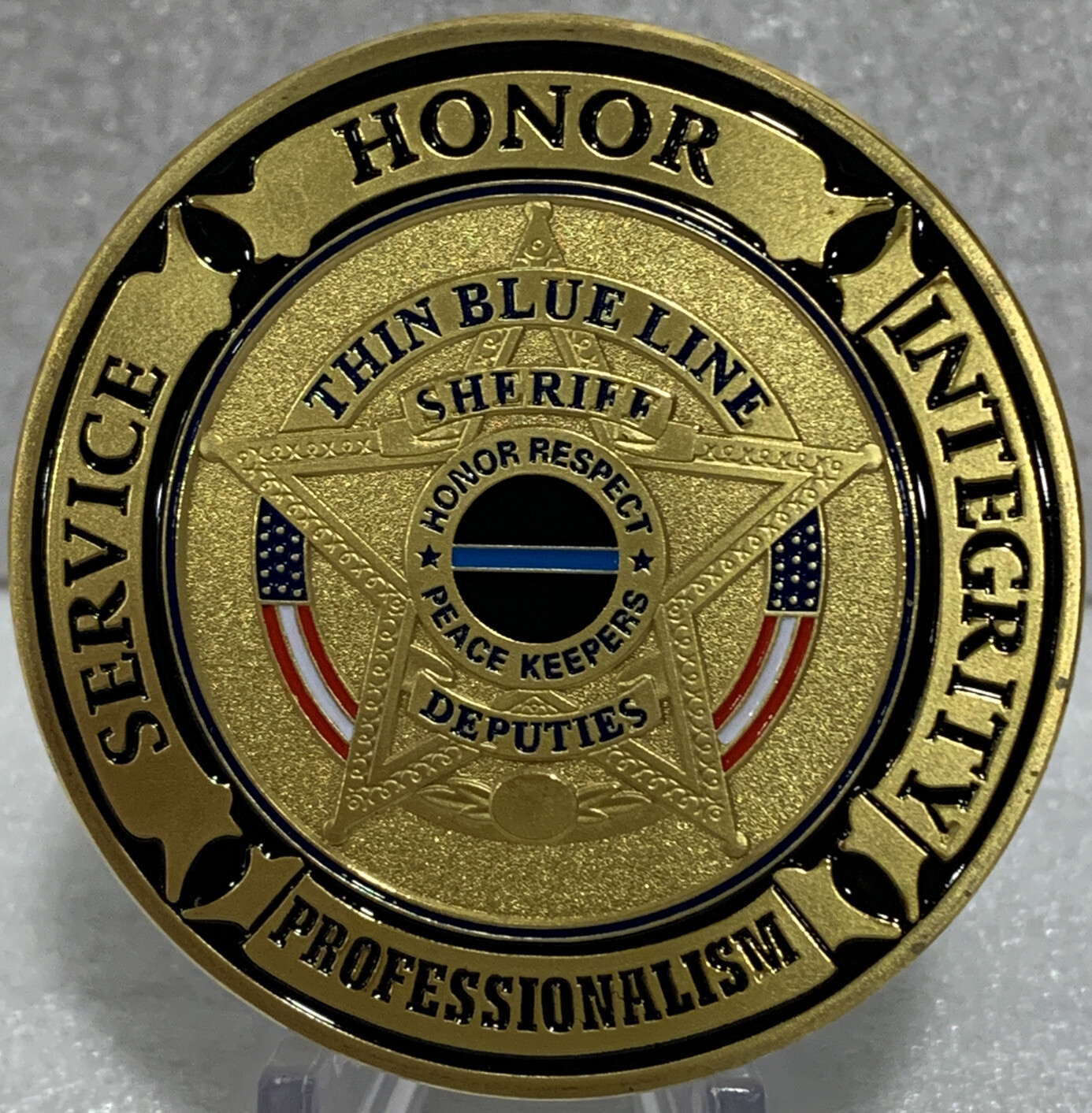 * Sheriff Deputies Challenge Coin With Law Enforcement Oath In Airtight Capsule