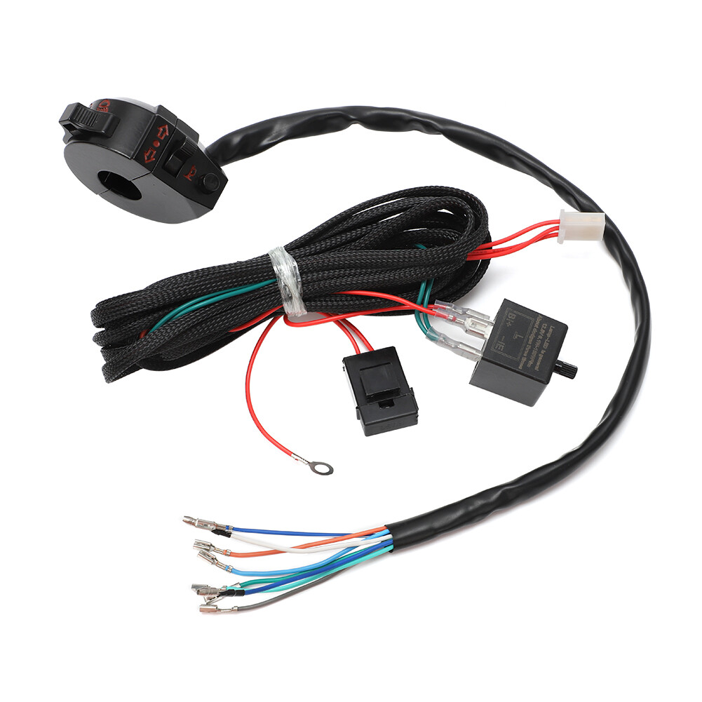 4X Universal Motorcycle Indicator Wiring Loom Harness Relay Kit Turn Signals