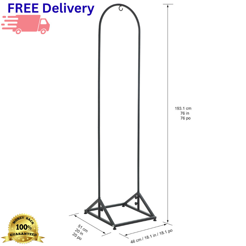 76" Metal Wind Chime Stand Heavy Duty Steel Outdoor Garden Display Hook New