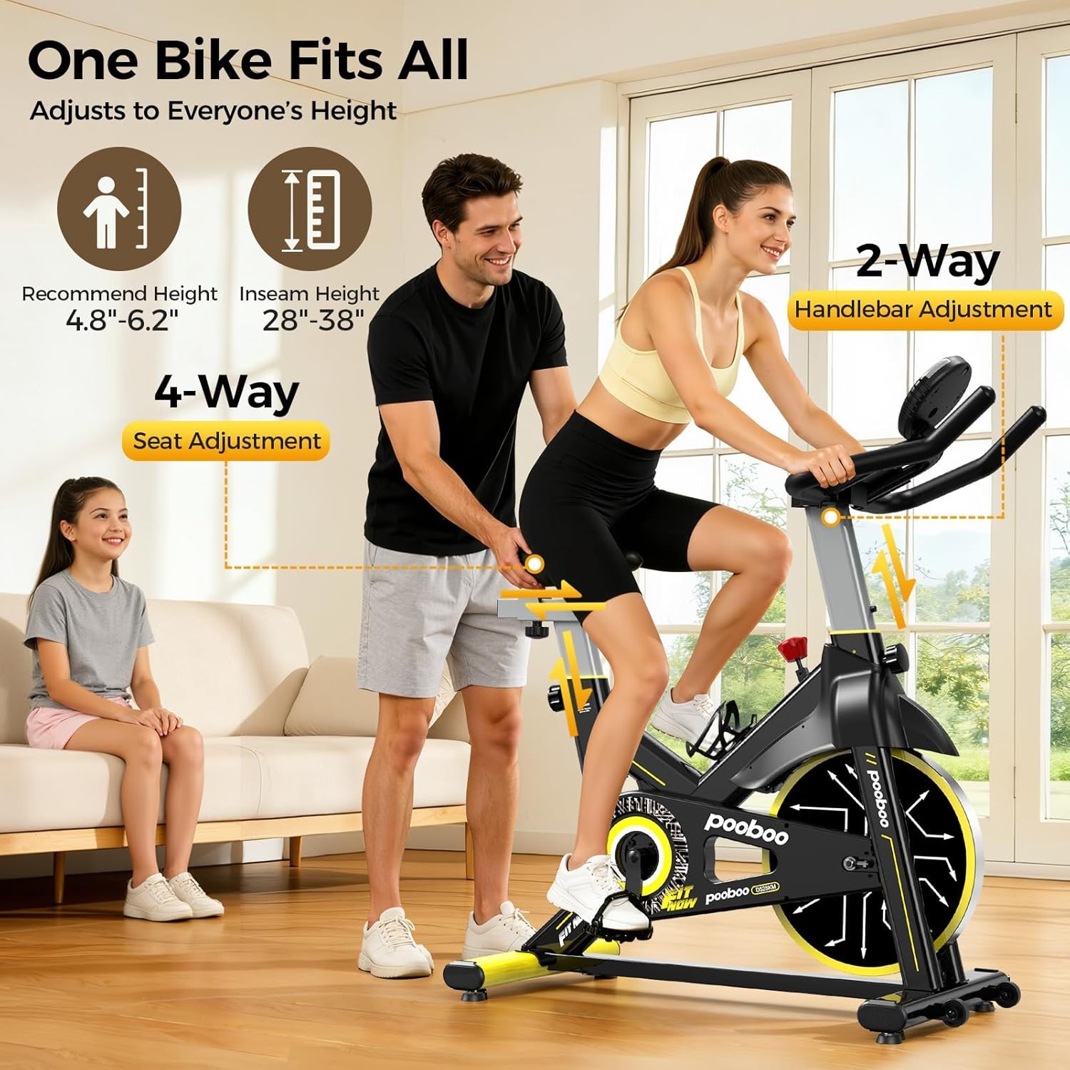Exercise Bike Adjustable Magnetic Resistance Indoor Cycling Bike Stationary Bike