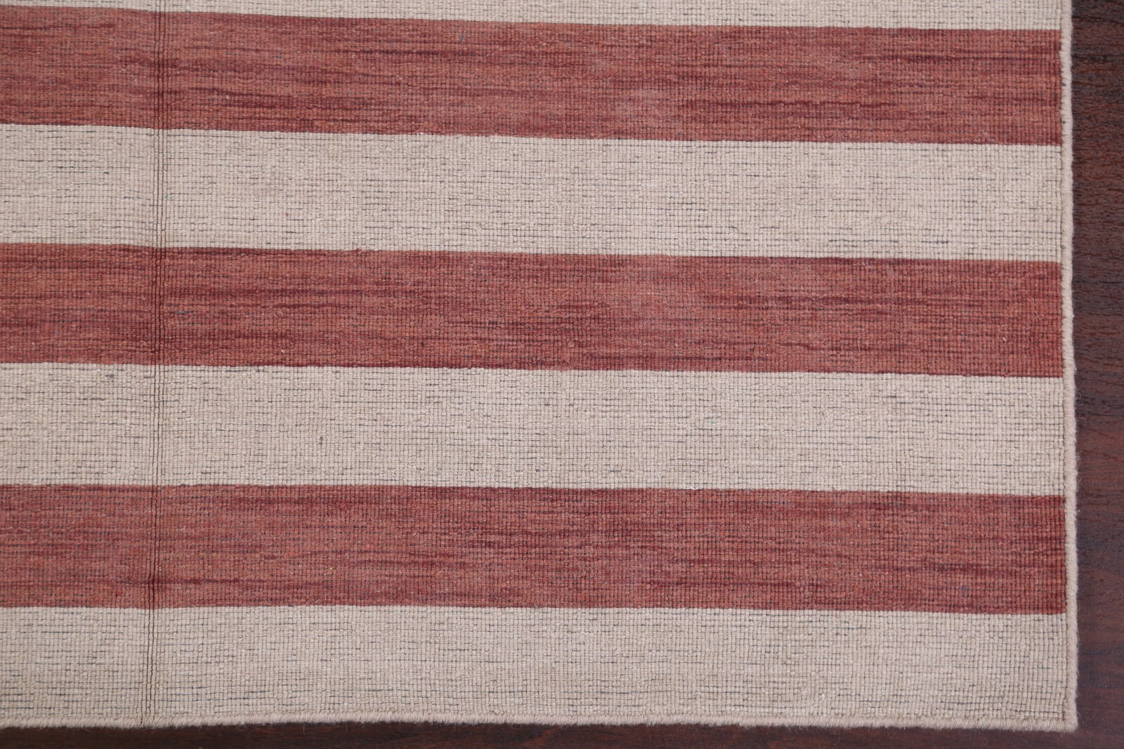 Reversible Striped Design Rust/Beige Gabbeh Oriental Rug Hand-Knotted 6x8 ft