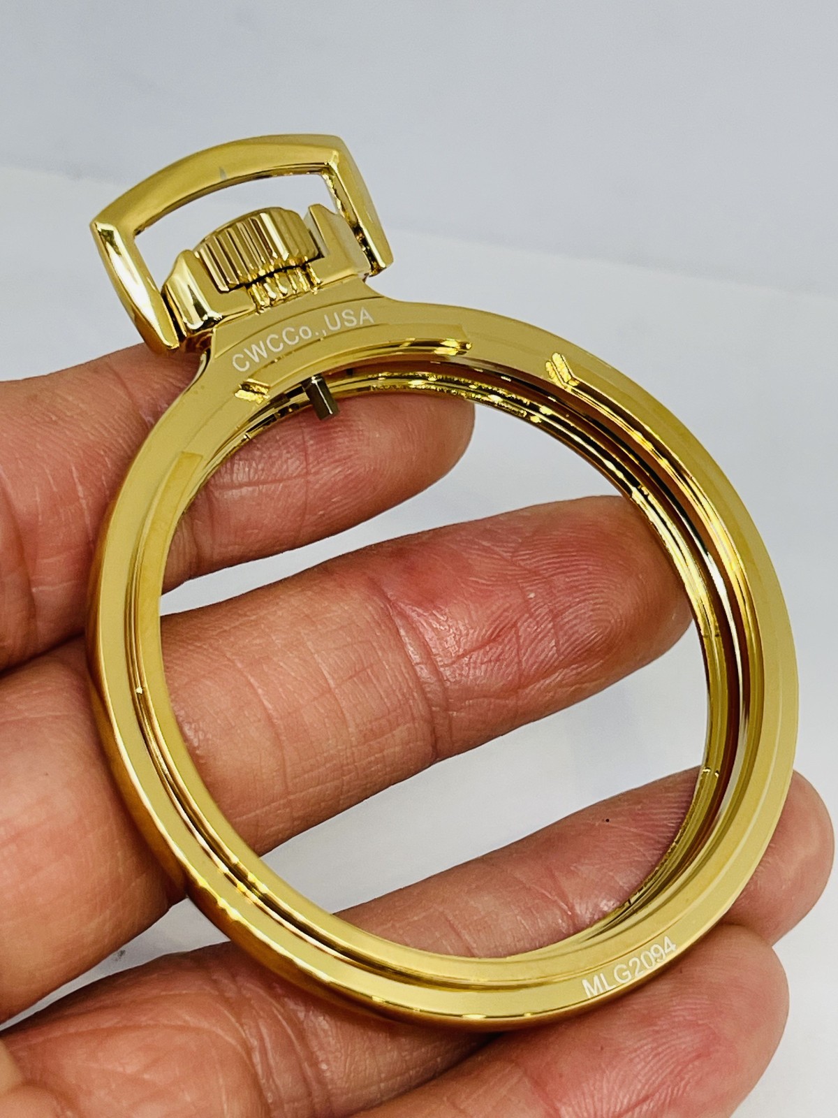 R2 Gold Plated Mainliner Size 16S Display Clear Back Pocket Watch Case