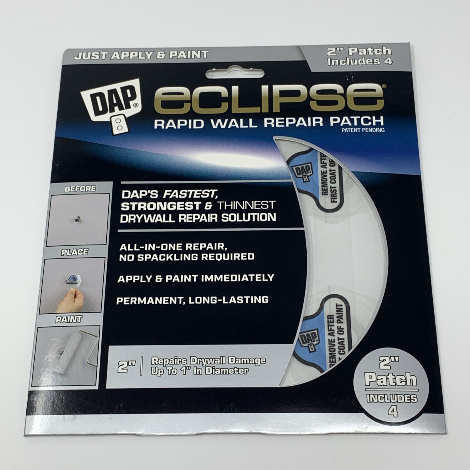 DAP Eclipse Rapid Wall / Ceiling Repair Patch Includes 4 - 2" Patches NEW