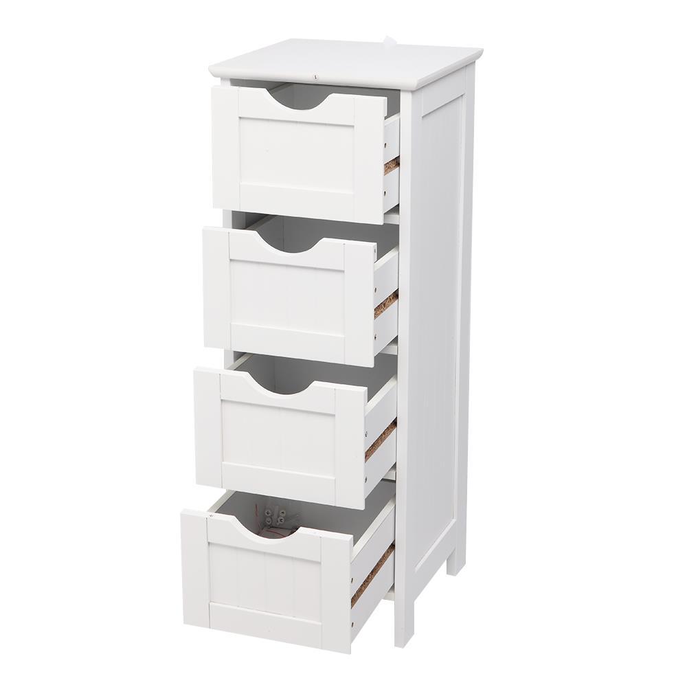 FCH 4-Drawers Bathroom Floor Cabinet Storage Organizer Free Standing Cabinet