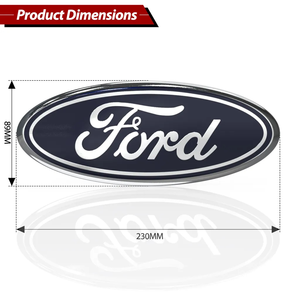 Fit Ford 2005-2014 F150 Blue & Chrome Front Grille /TAILGATE 9" Wide Oval Emblem