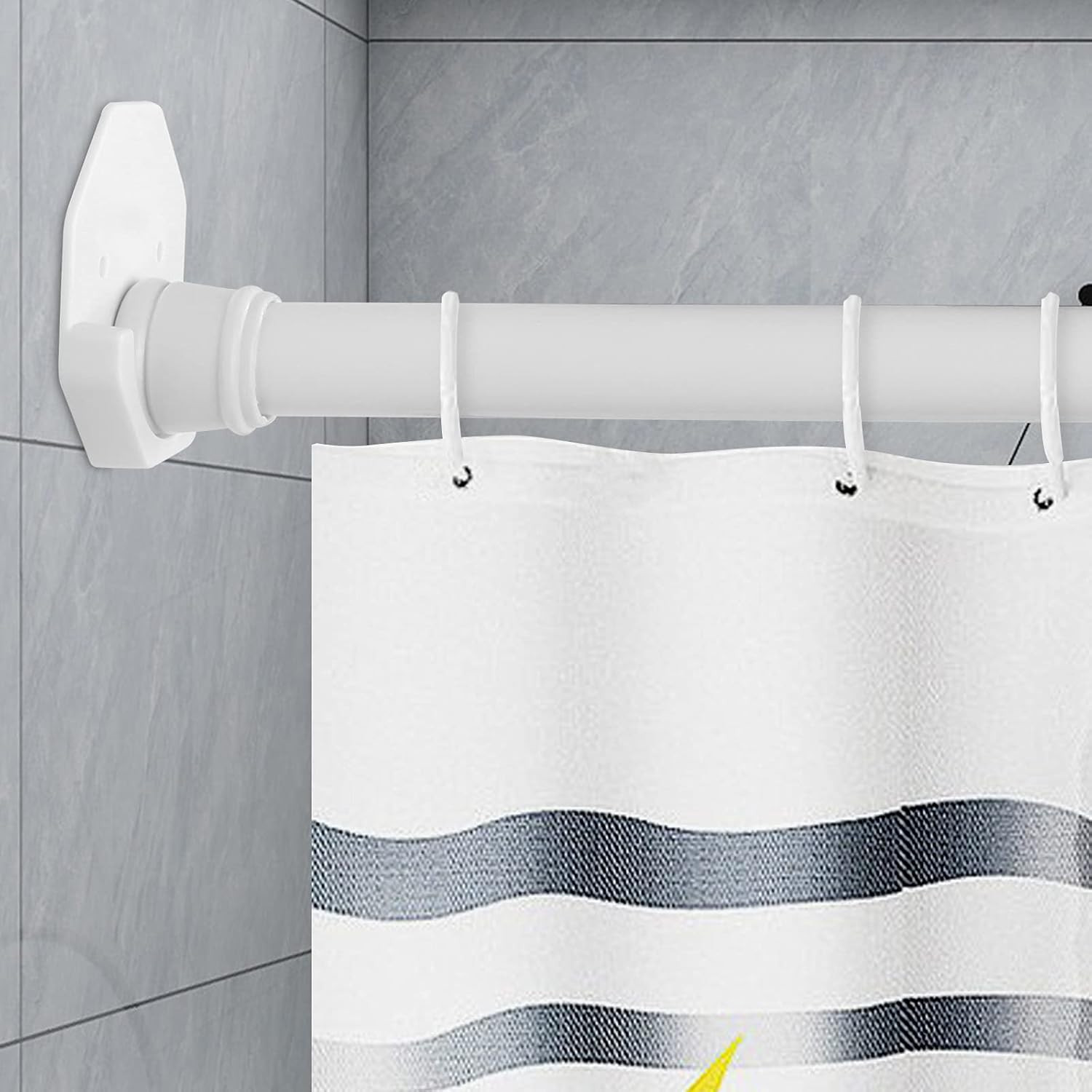 Shower Rod Holders Adhesive Tension Curtain Brackets Stick on Pole End Caps Scre