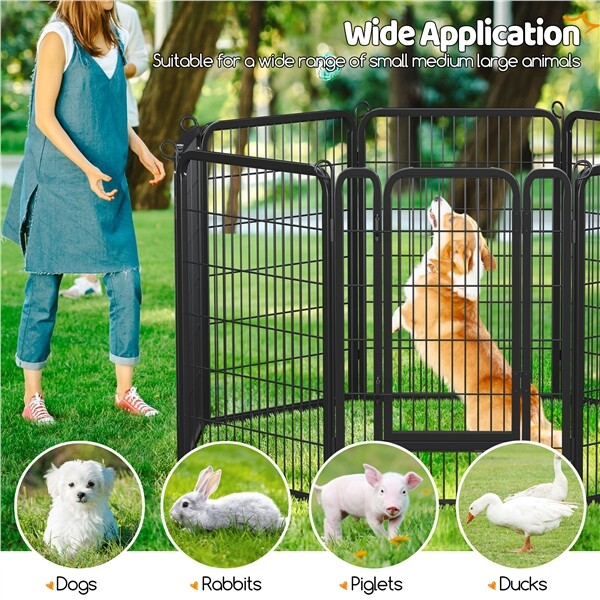 Metal Dog Playpen Foldable Pet Fence Exercise Pen for Puppy/Rabbit/Small Animal