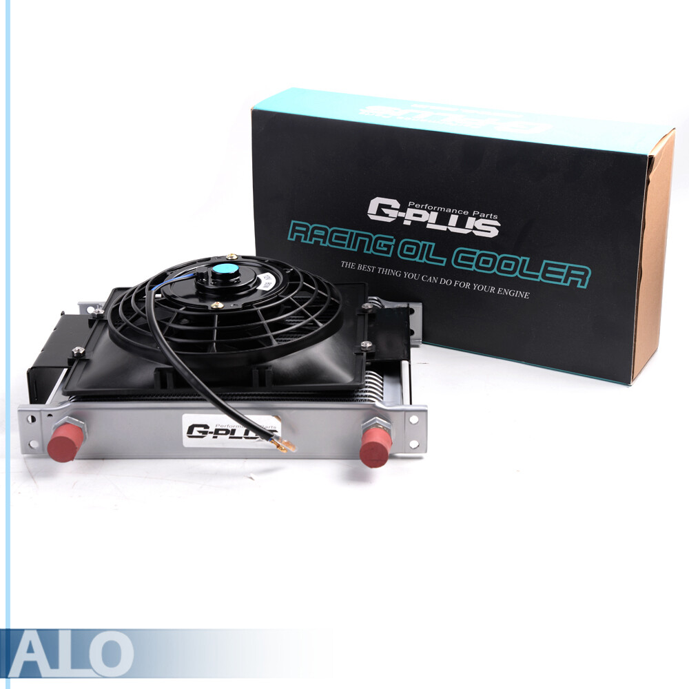 Fit For Universal 28 Row Engine Transmission Oil Cooler +7" Electric Fan Kit