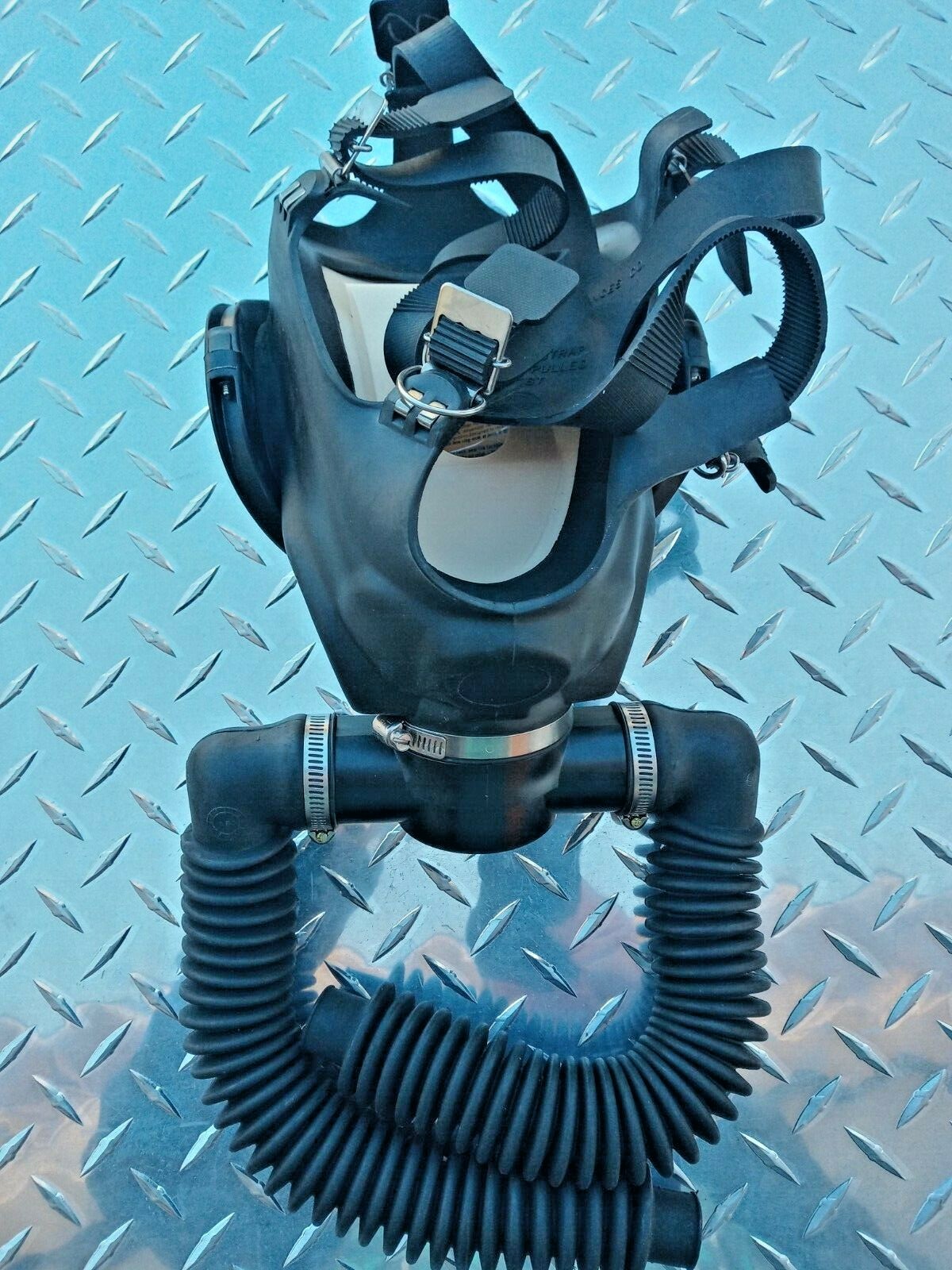 MSA Ultravue Gas Mask/Oxygen Breathing Facepiece OBA-4 Mask and Breathing Tubes