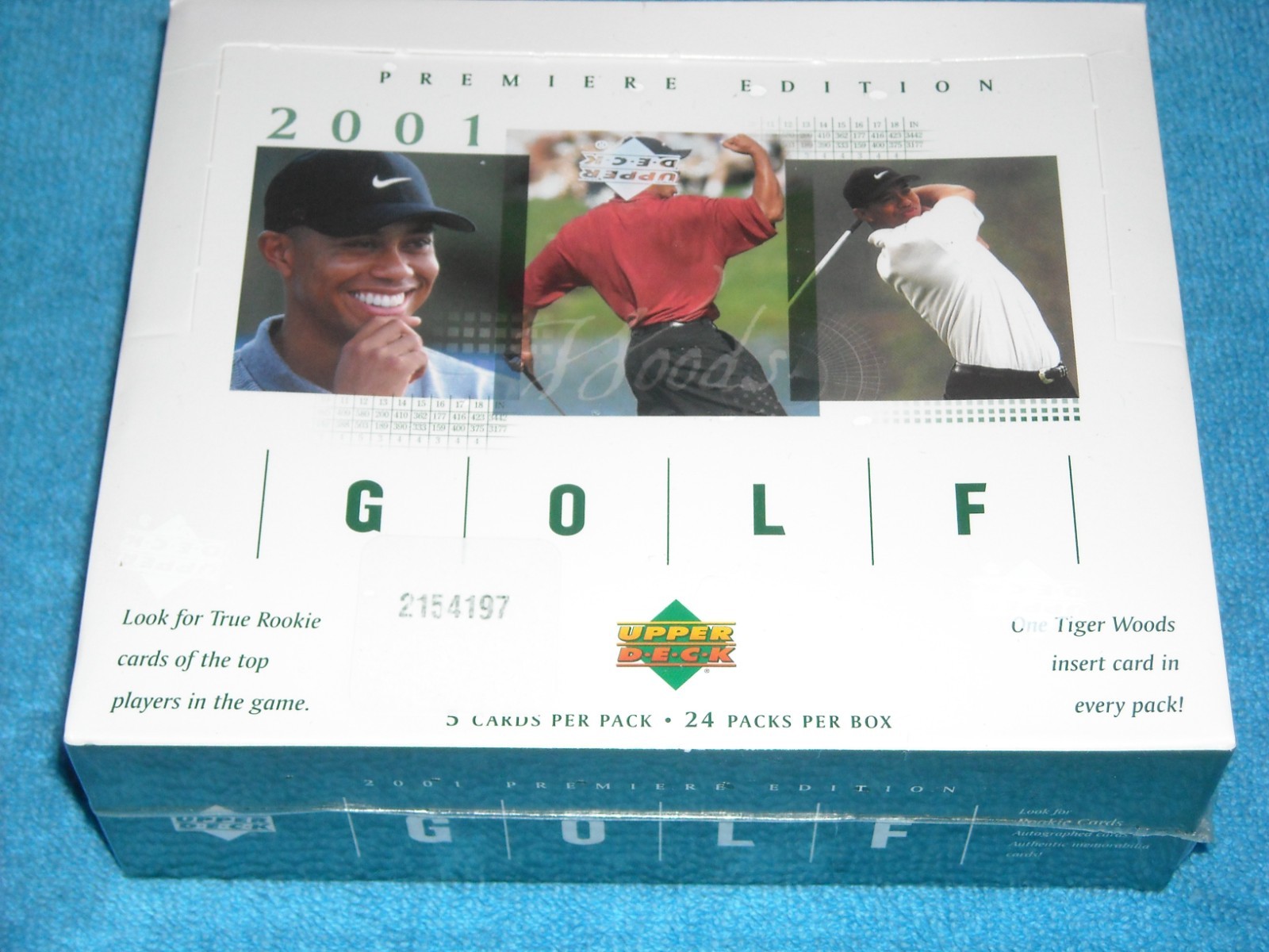 2001 UPPER DECK GOLF FACTORY SEALED GREEN HOBBY PACKS TIGER'S RC YR**3 PACKS**!