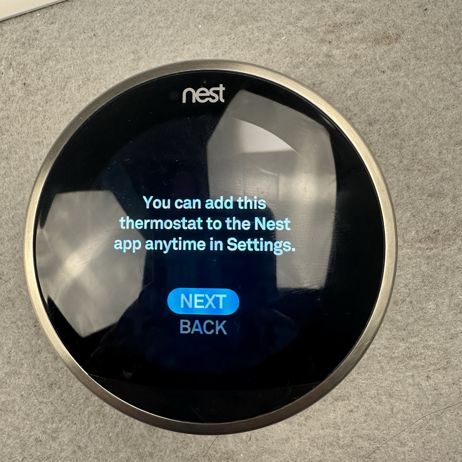 Google Nest 3rd Gen Learning Thermostat Smart Stainless Steel A0013 Reset