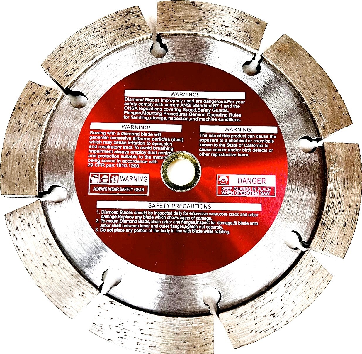 4" Diamond Tuckpointing Grinding Blade .250" Thick 10mm Segment Height
