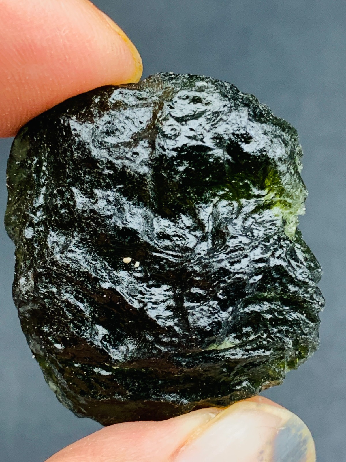 Raw Moldavite Regular Grade Tektite 76CT Textured With Certificate Authenticity