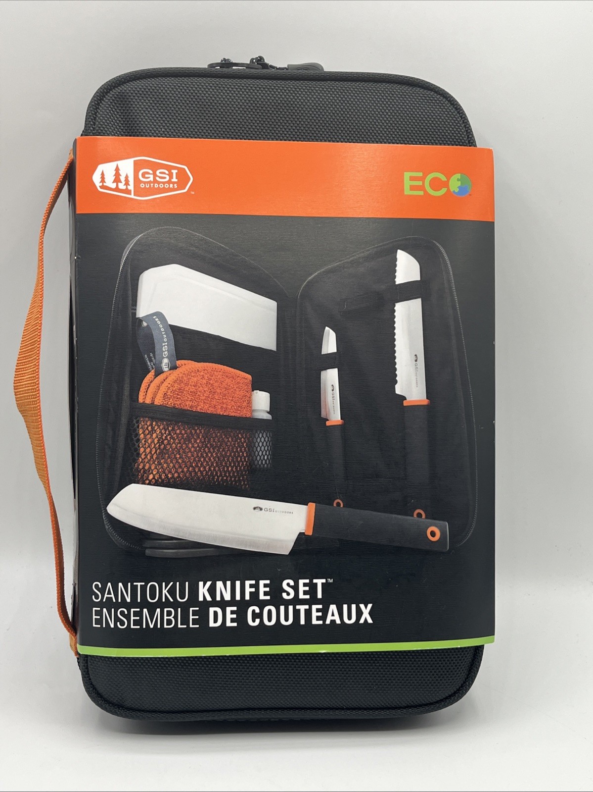 GSI Santoku Knife Set Camping Camp Kitchen 7 Pieces 4 Person Cutting Board NEW