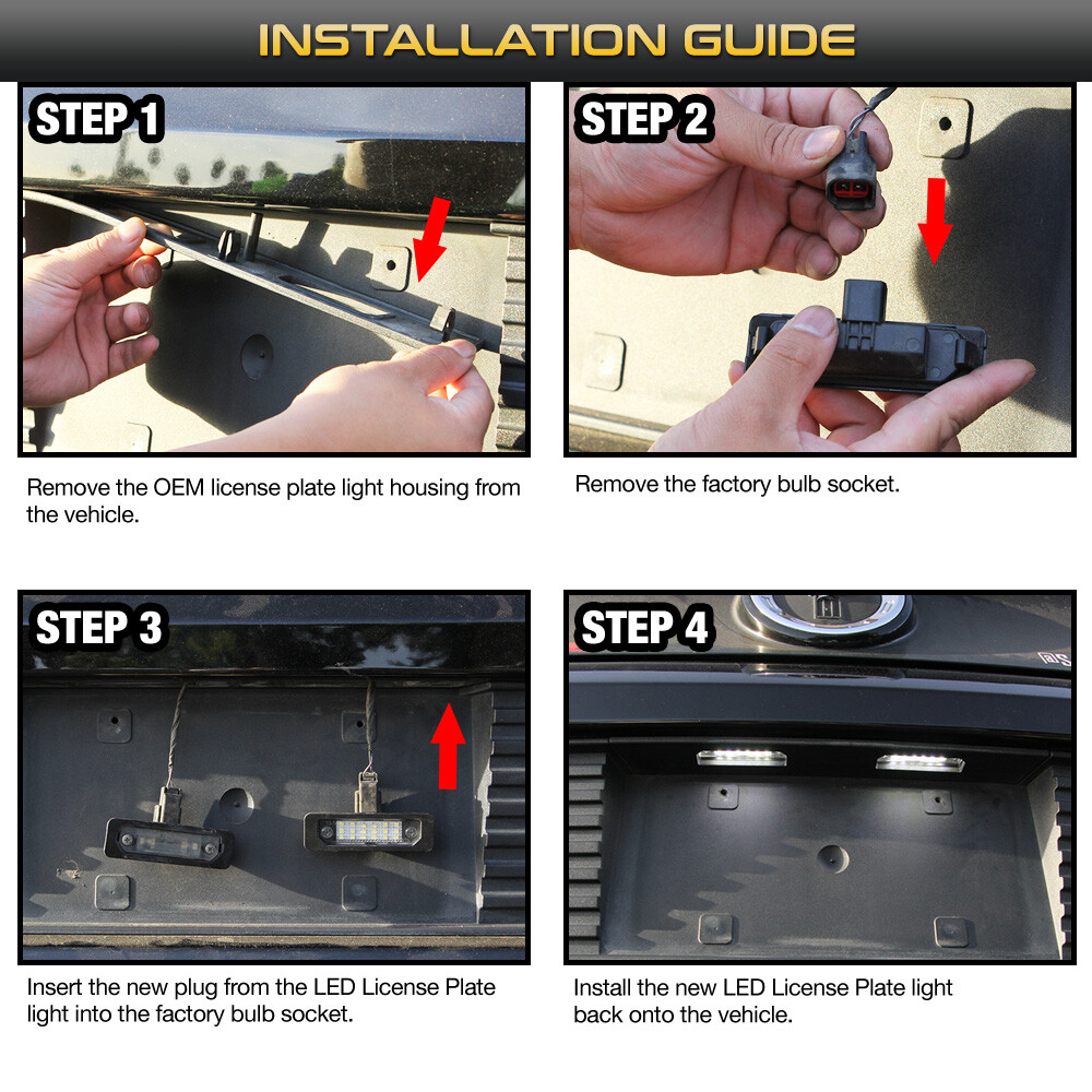 [F'King Bright] 10-14 Mustang 08-11 Focus 09-18 Flex LED License Plate Lamp Pair