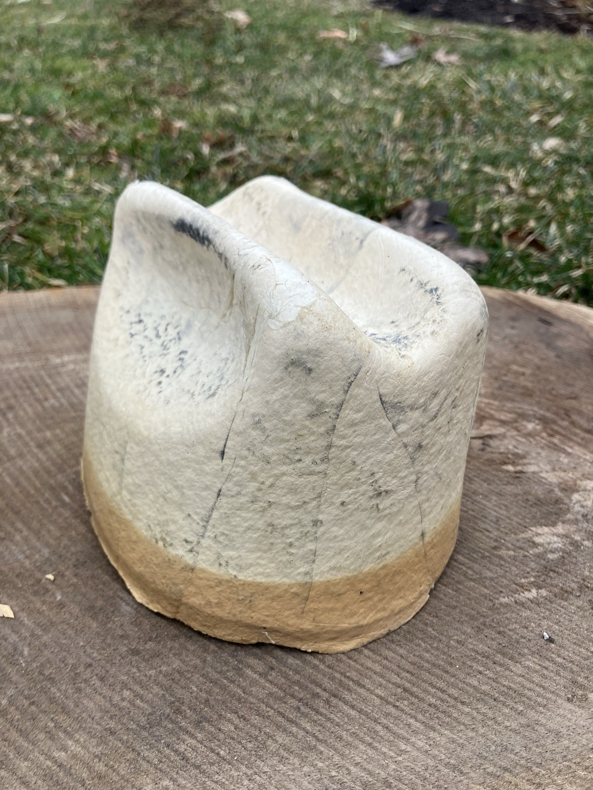 VTG Millinery Cowboy Hat Block with Hard Rubber Form Insert Matching Pair Childs