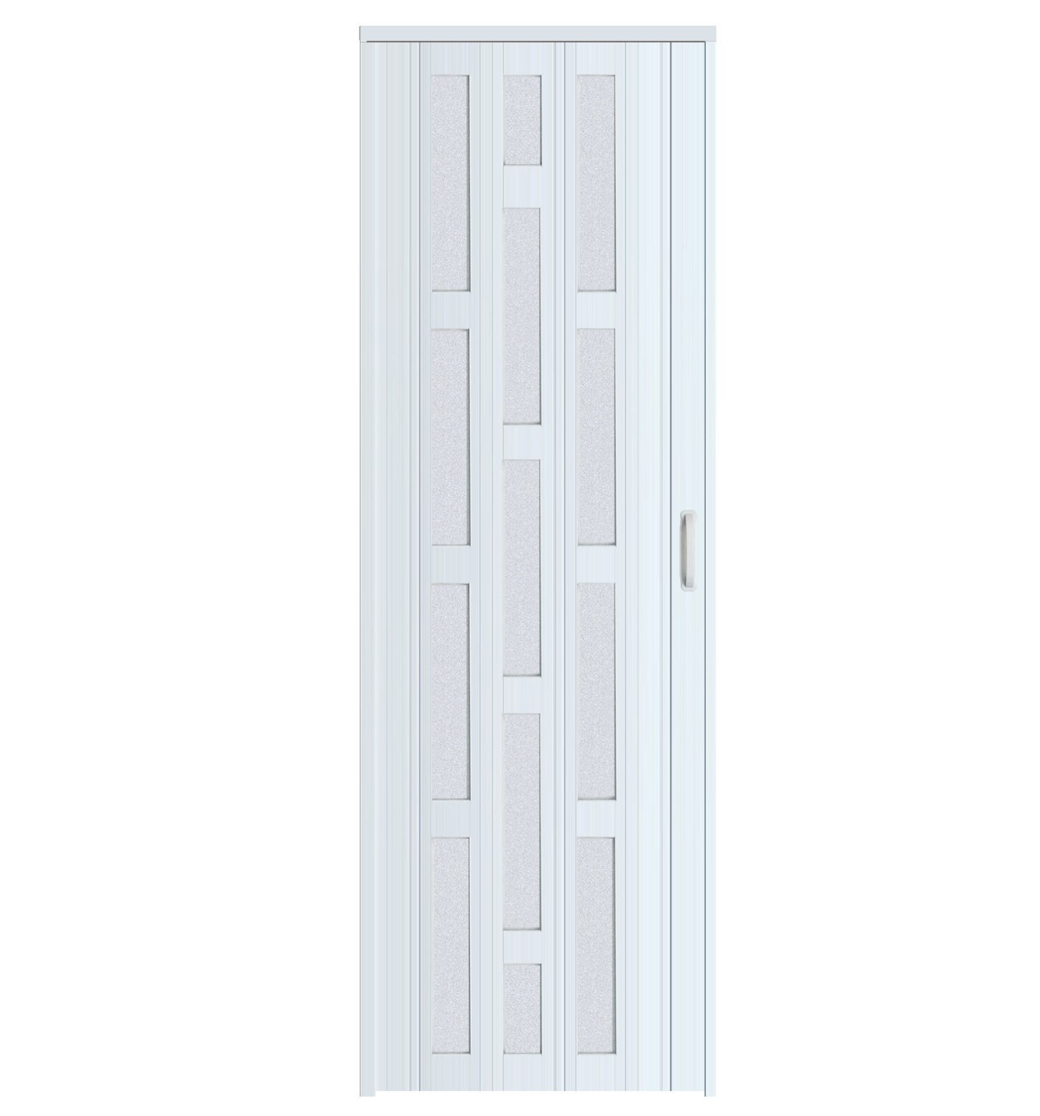 PVC Accordion Door with Frosted Acrylic Glass,Installation Hardware Included