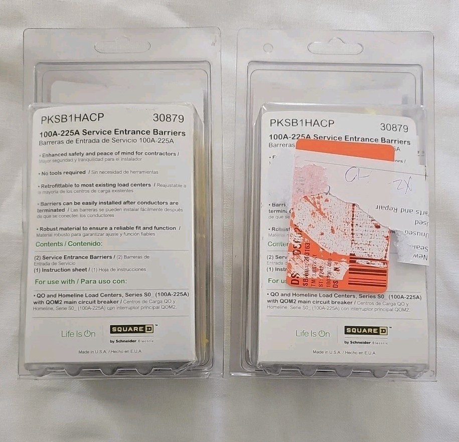 2 PACKS Square D 100 AMP- 225 AMP Service Entrance Barriers