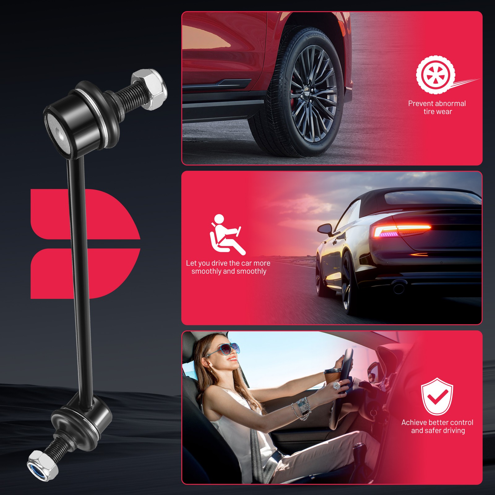 2pcs Front Sway Bar End Link for 2007-2017 Nissan Altima Maxima Murano Rogue