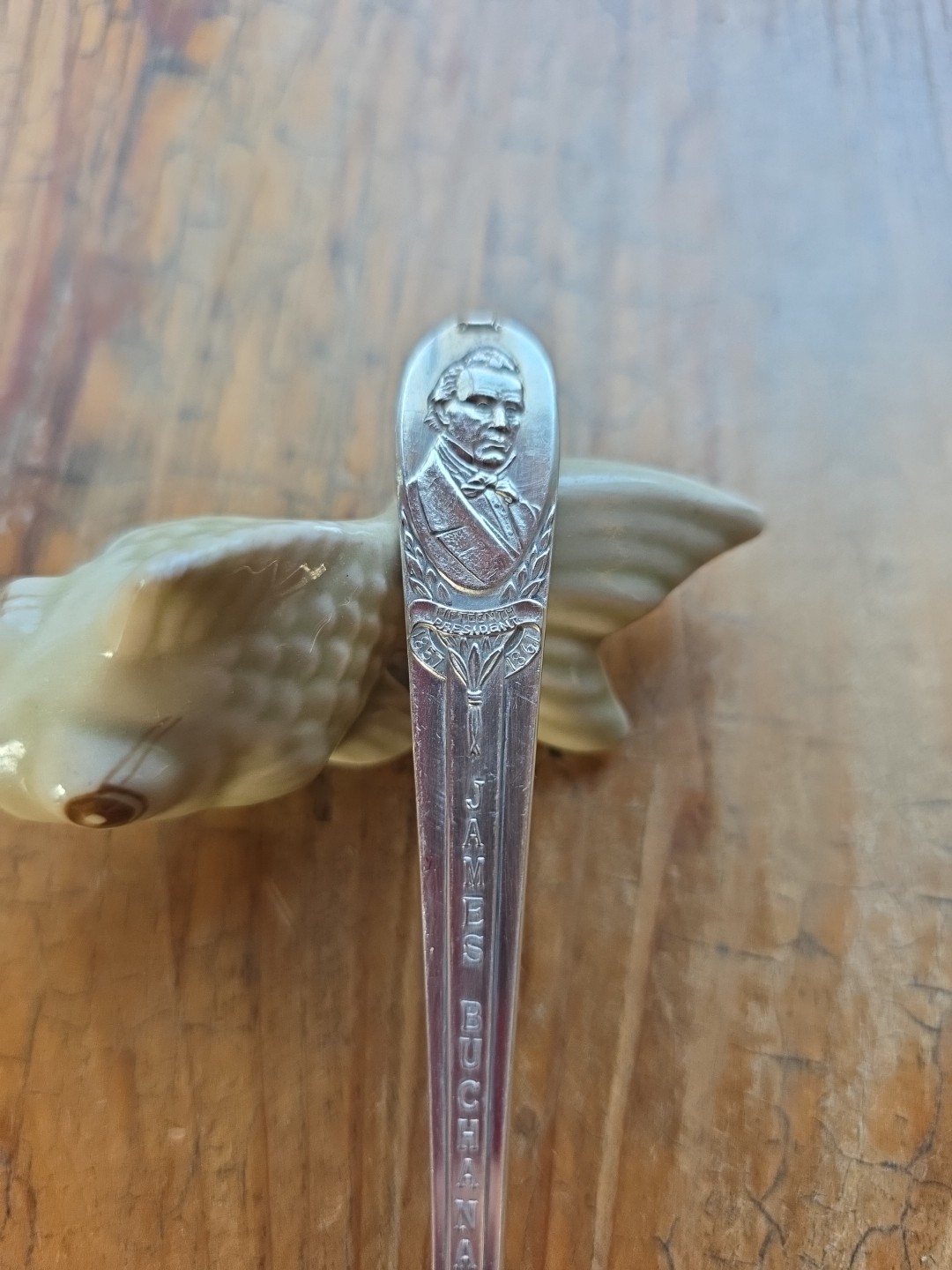 Vintage James Buchanan 1860 The Pony Express Silverplate Spoon Wm Rogers 6.5"