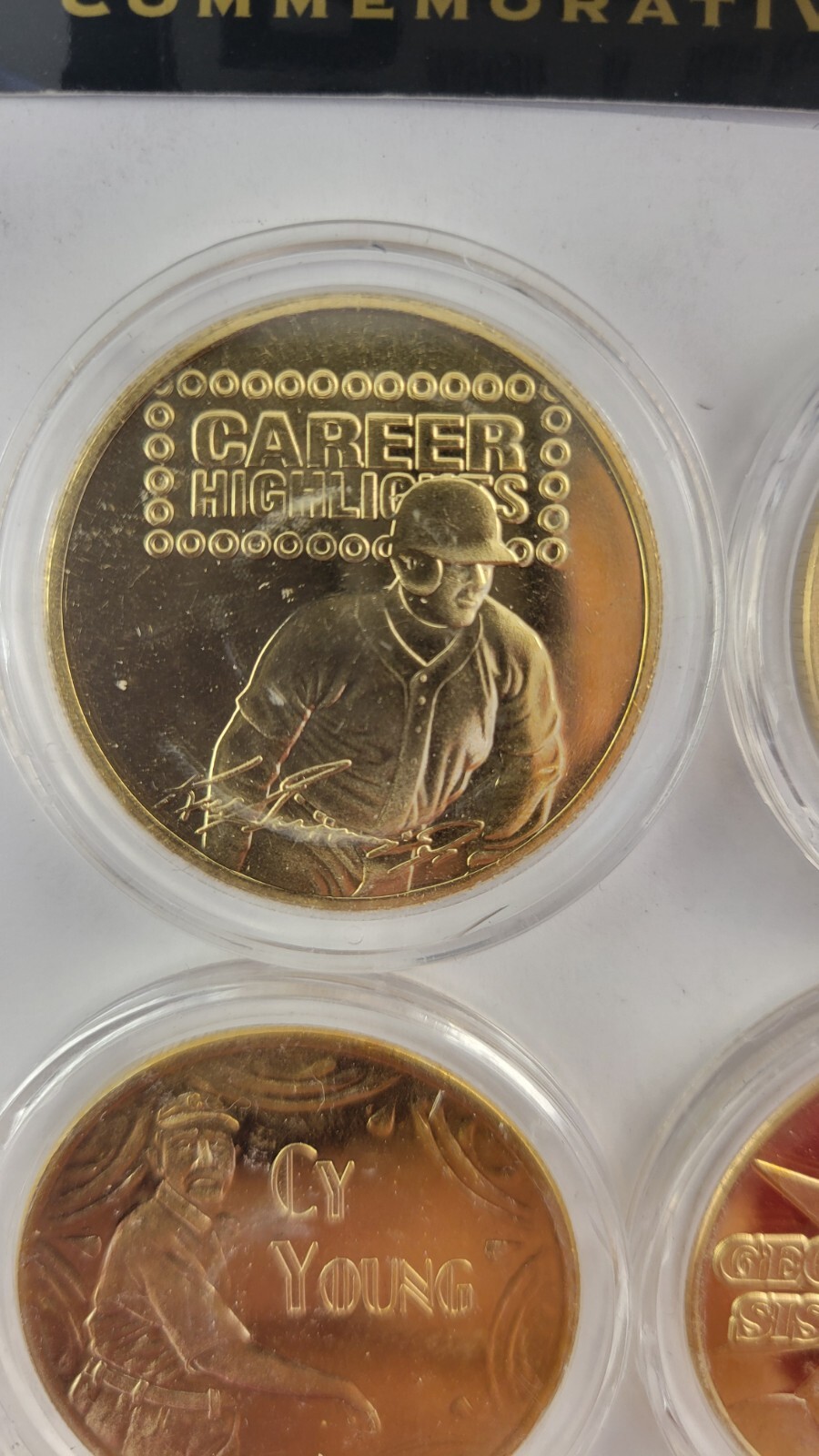 12pc.Shining Stars of Baseball Plated 24KT Gold: CyYoung, Bebe Ruth, Willie Mays