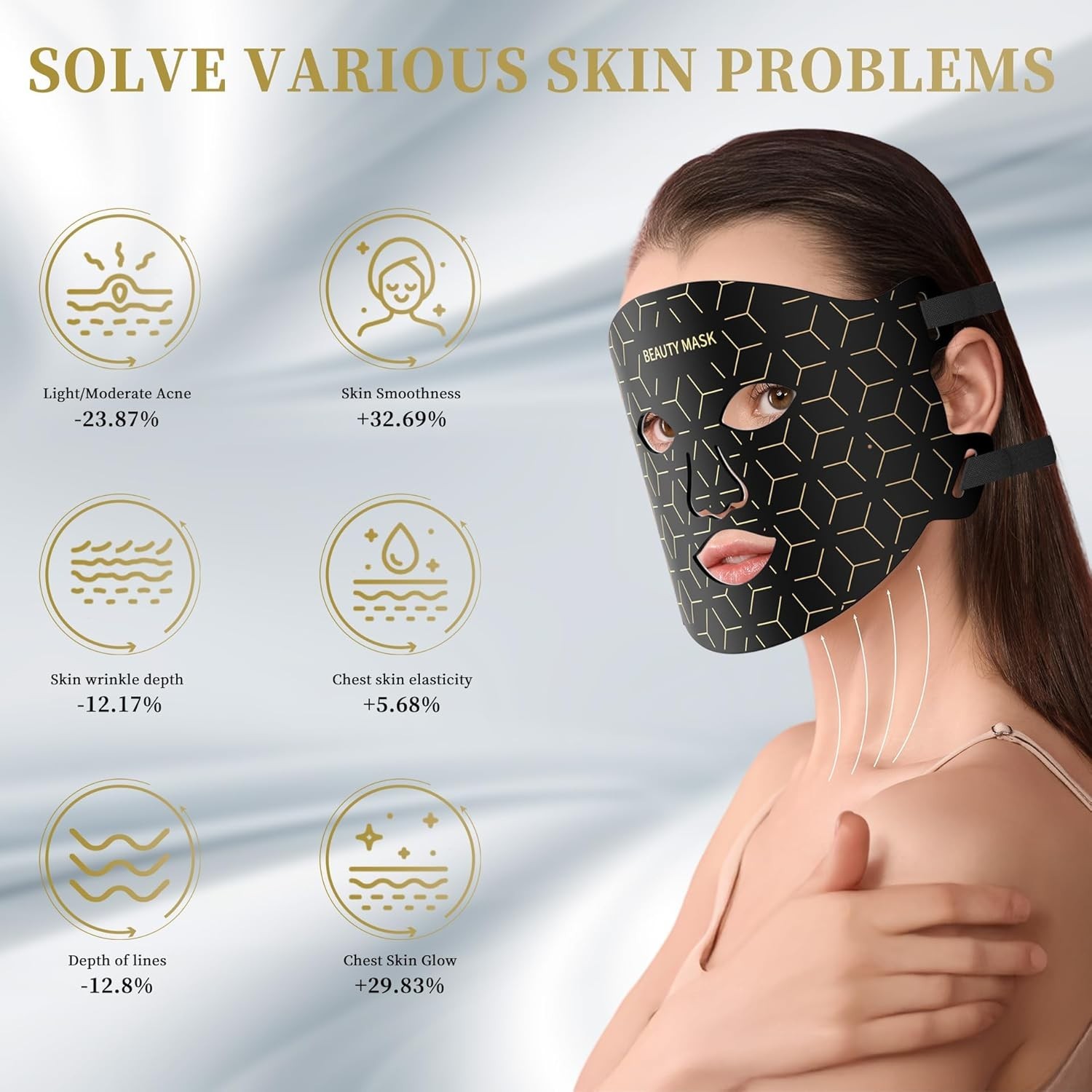 Red Light Therapy for Face & Neck, Red Light Mask , 7-1 Colors LED