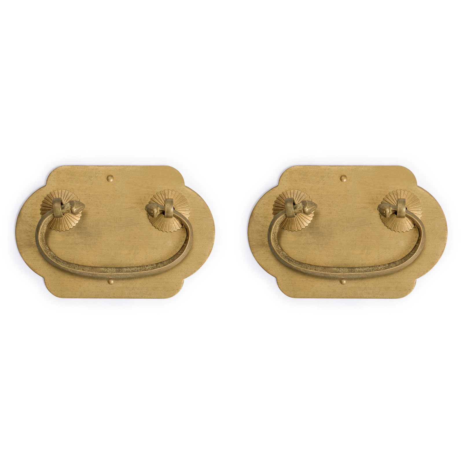 �Prosperity� Brass Drawer Pulls 4 x 2.7� - Set of 2