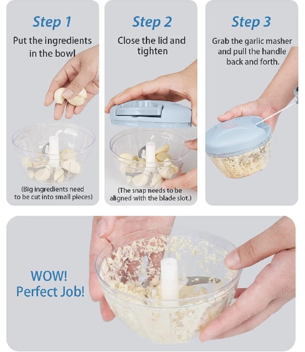 Manual Food Chopper Hand-Pull String – Portable Onion & Garlic Mincer