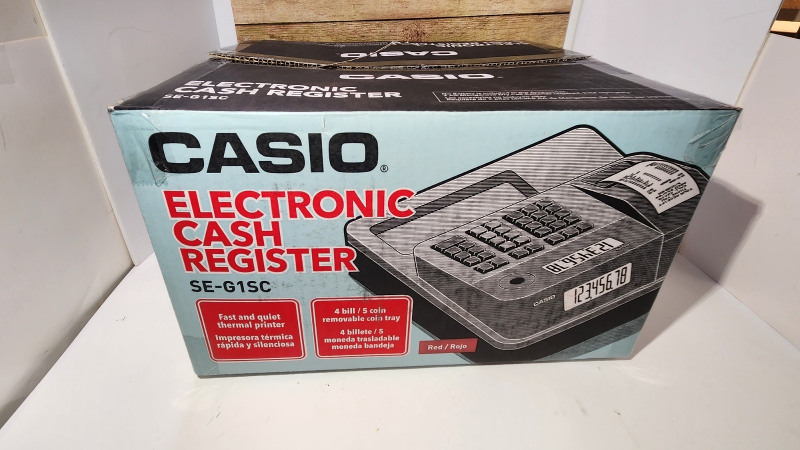 Casio Cash Register RED SE-G1SC New with Keys Manual Electronic Thermal