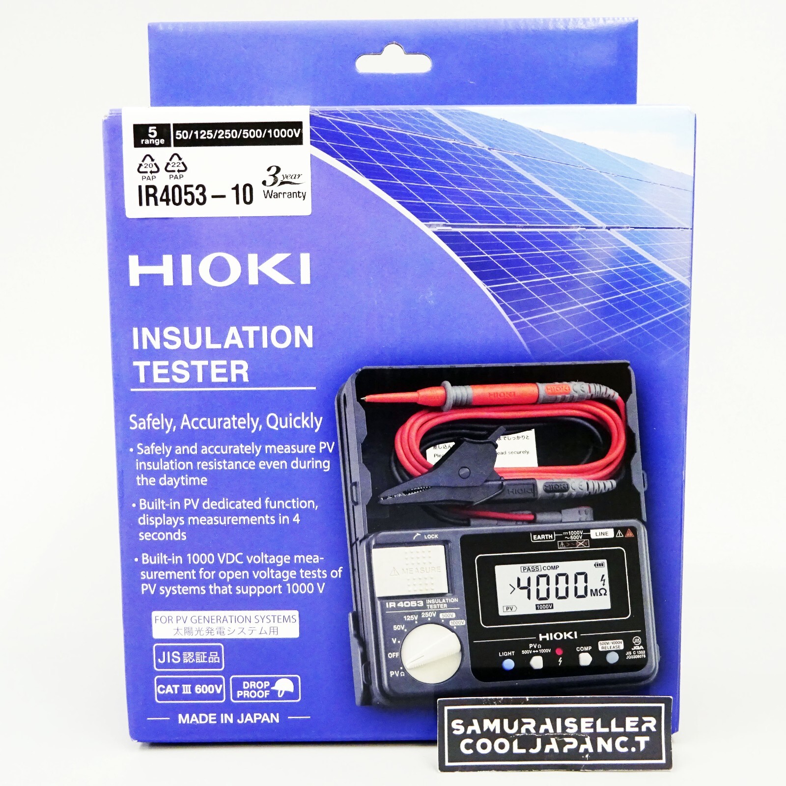HIOKI IR4053-10 Insulation Resistance Tester for Photovoltaic System Japan NEW