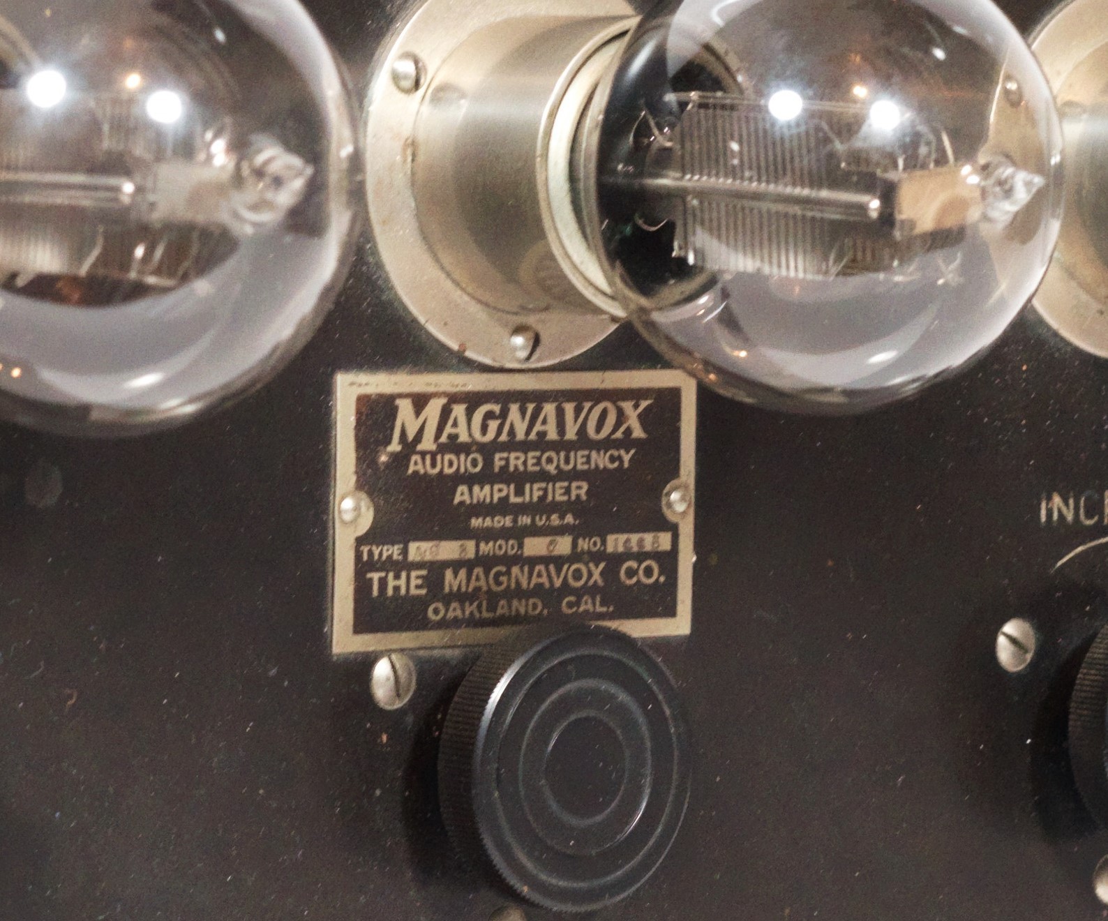1923 Radio Magnavox AC3 Tube Amplifier w/Good Fil. Western Electric 216a Tubes