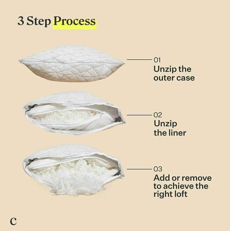 Coop Home Goods Premium Adjustable Loft Pillow Cross Cut Memory Foam Fill Queen