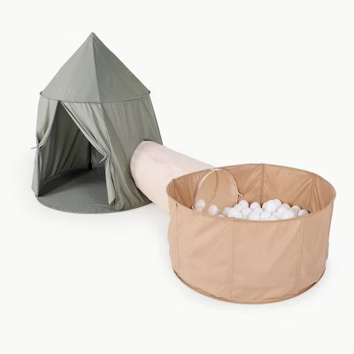 Rollic by Gathre Playroom Bundle Tent Tunnel and Ball Pit - Cream