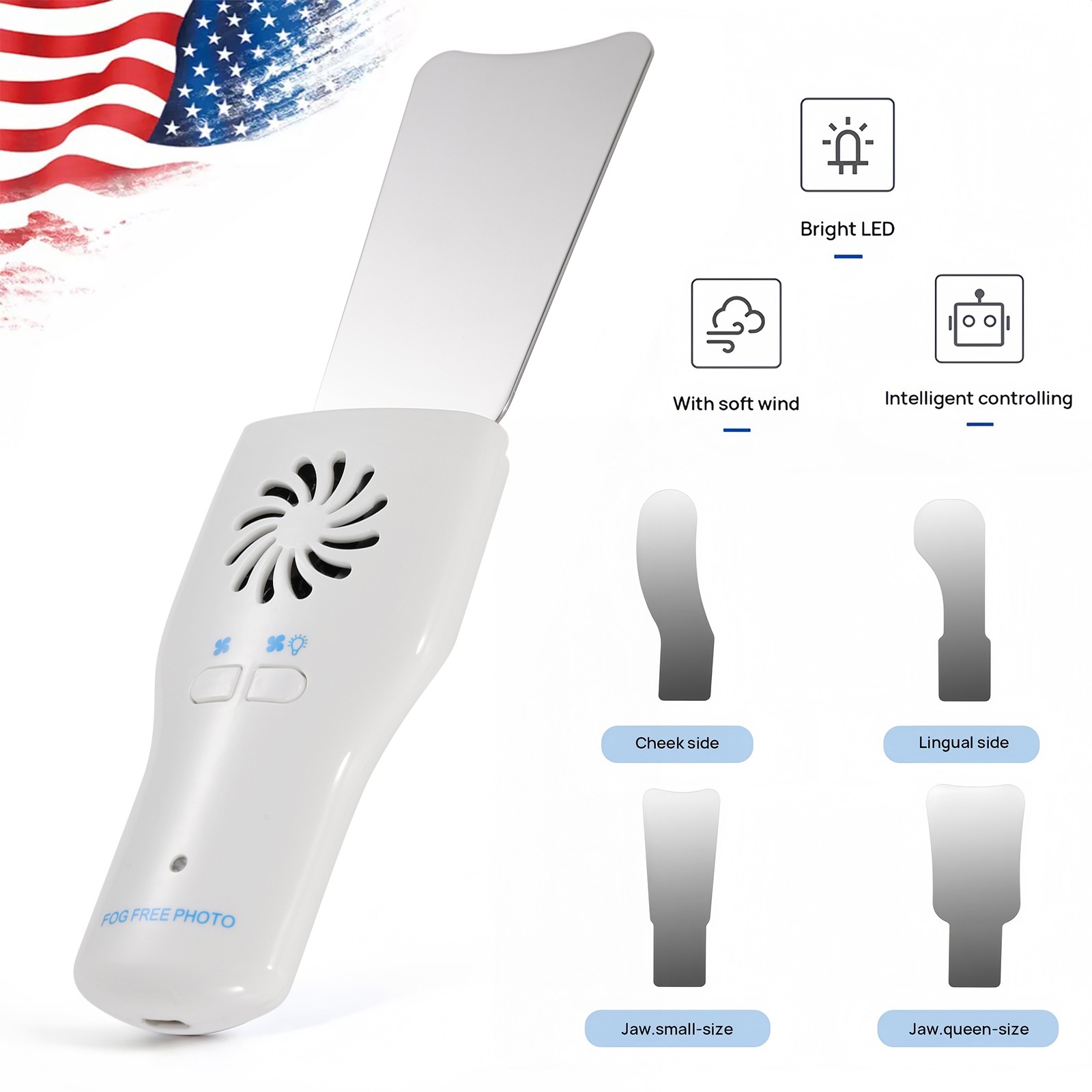 Dental Occlusal Mirror Fog Free LED Intra Oral Photo System 4*Mirrors Antifog