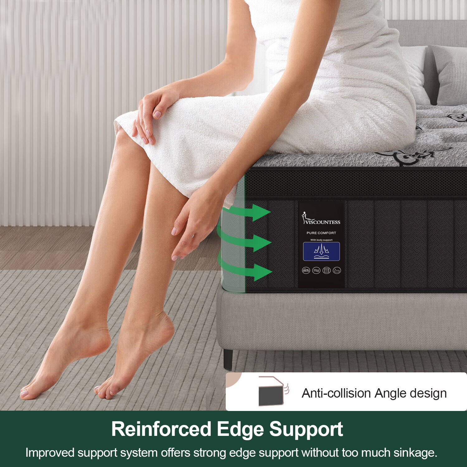 12"14" Twin Full Queen King Size Mattress in a Box Hybrid Spring Gel Memory Foam