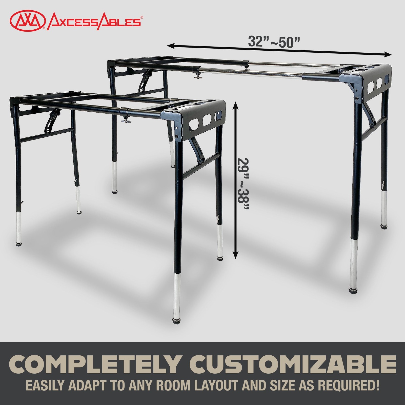 AxcessAbles Portable Folding Digital Piano Keyboard Stand Expandable, with Bag