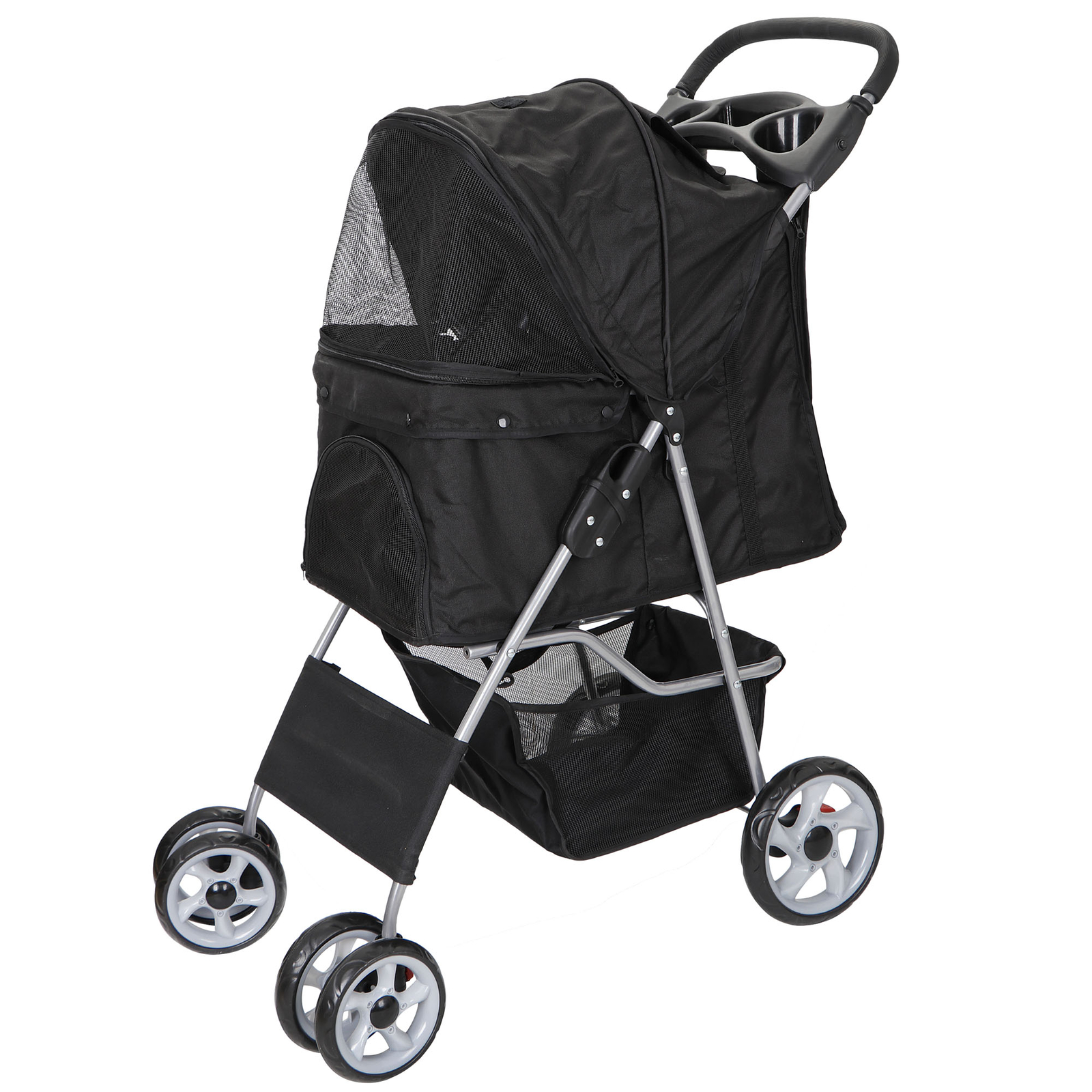 Durable Foldable Dog Stroller Pet Travel Carriage for Pets with Carrier Cart
