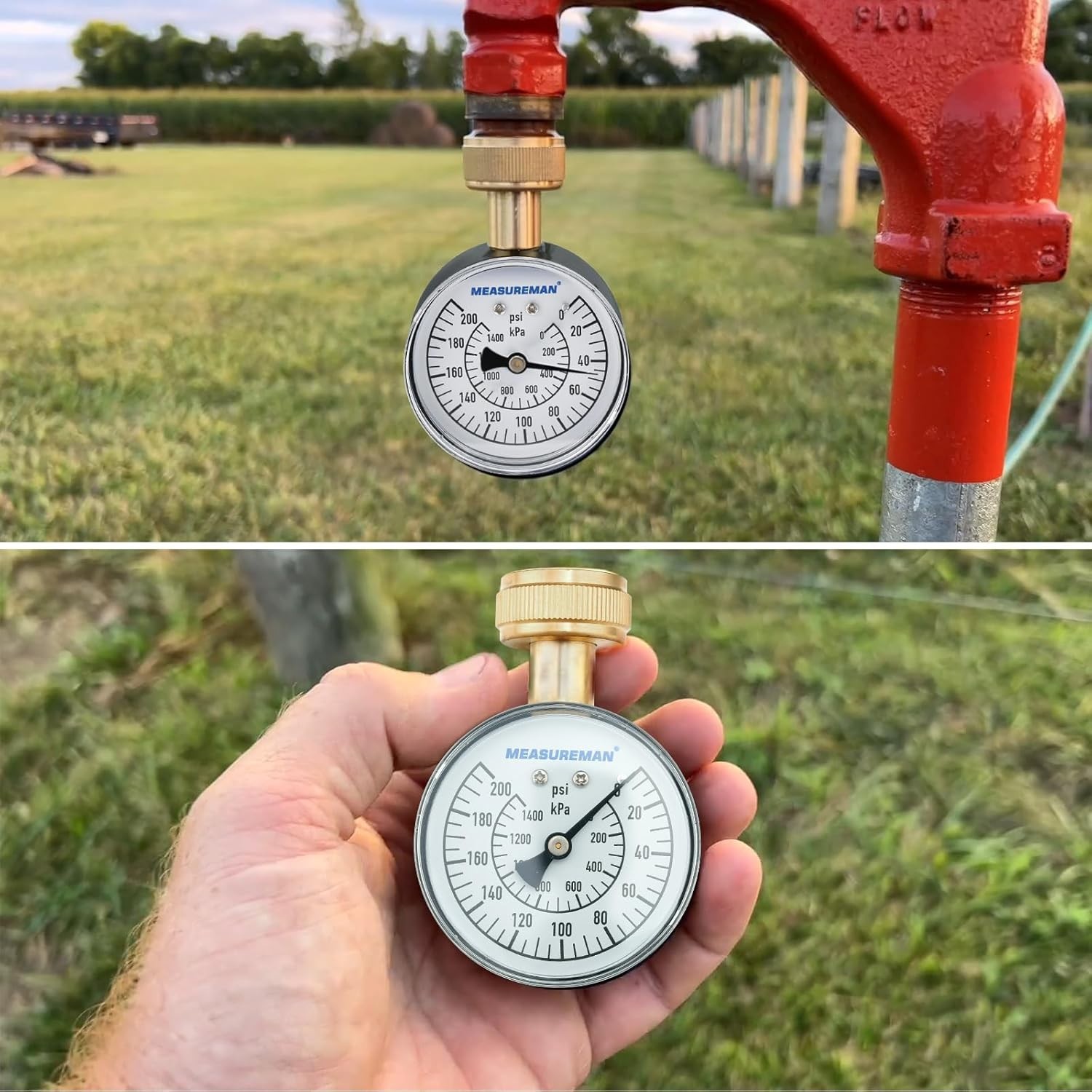 Water Pressure Gauge, 0-200 PSI Water Pressure Tester with 2-1/2 Inch Dial & ...