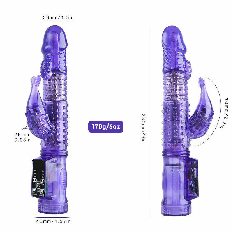 9 inch Rechargeable Dildo Vibrator Rabbit Clit G-spot Massager Sex Toys Women