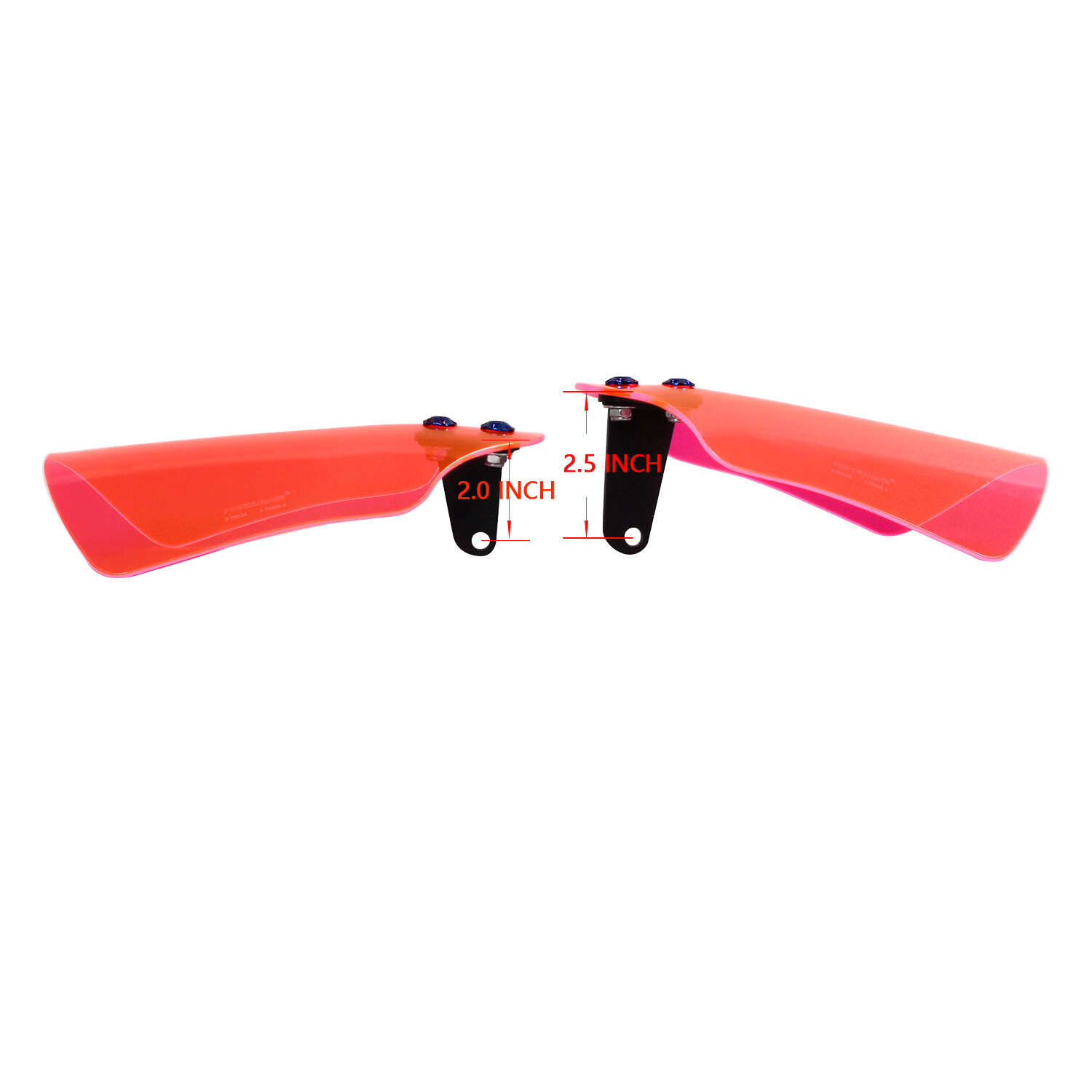 Pink Acrylic Hand Grips Guard Air Deflector on Rear Mirrors Fits Softail Dyna