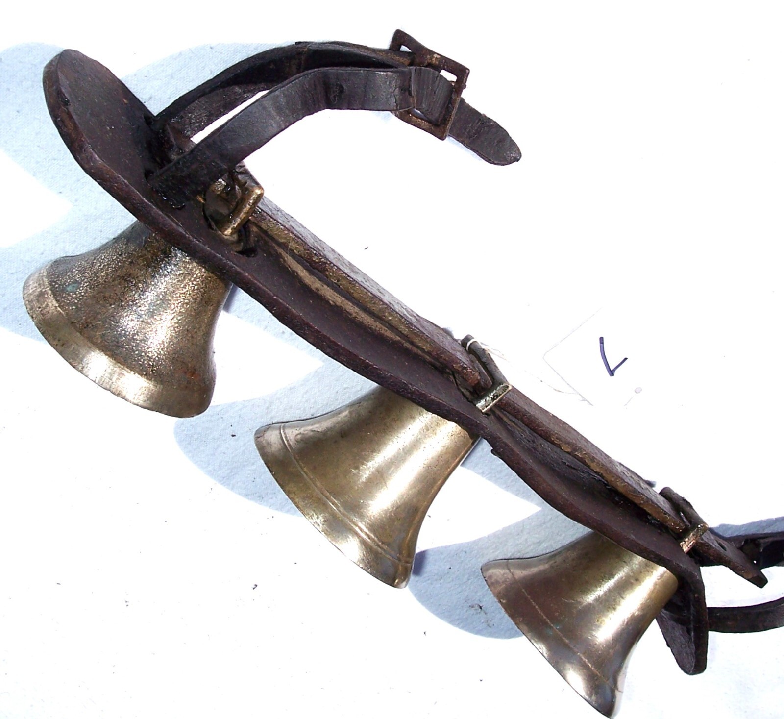 Antique Shaft Sleigh Three Bells Horse Driving Harness Carriage #7