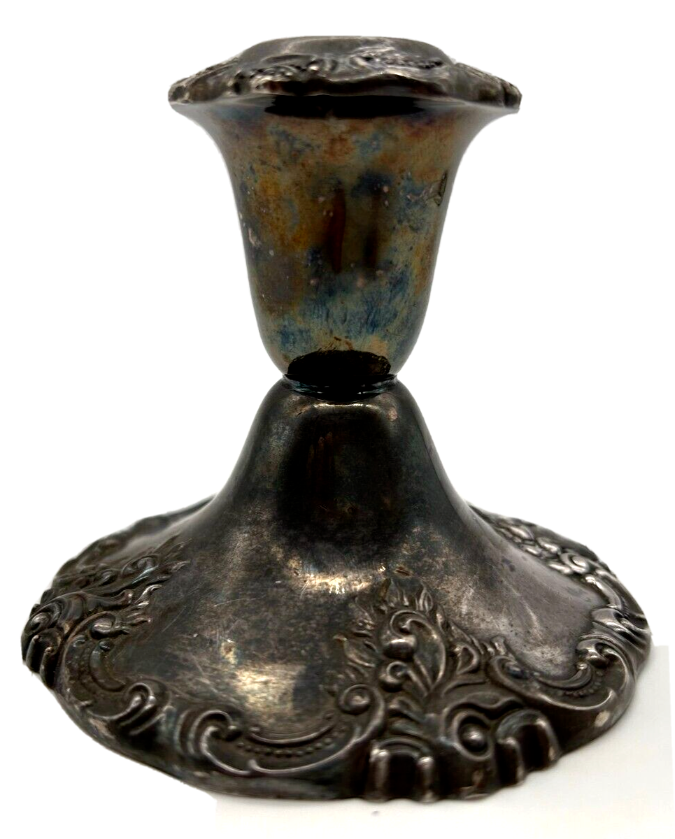 Wallace Baroque Pair of Silver Weighted Candlesticks 750