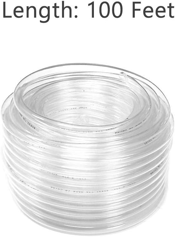 100ft Clear Vinyl Tubing, Flexible Plastic Hose