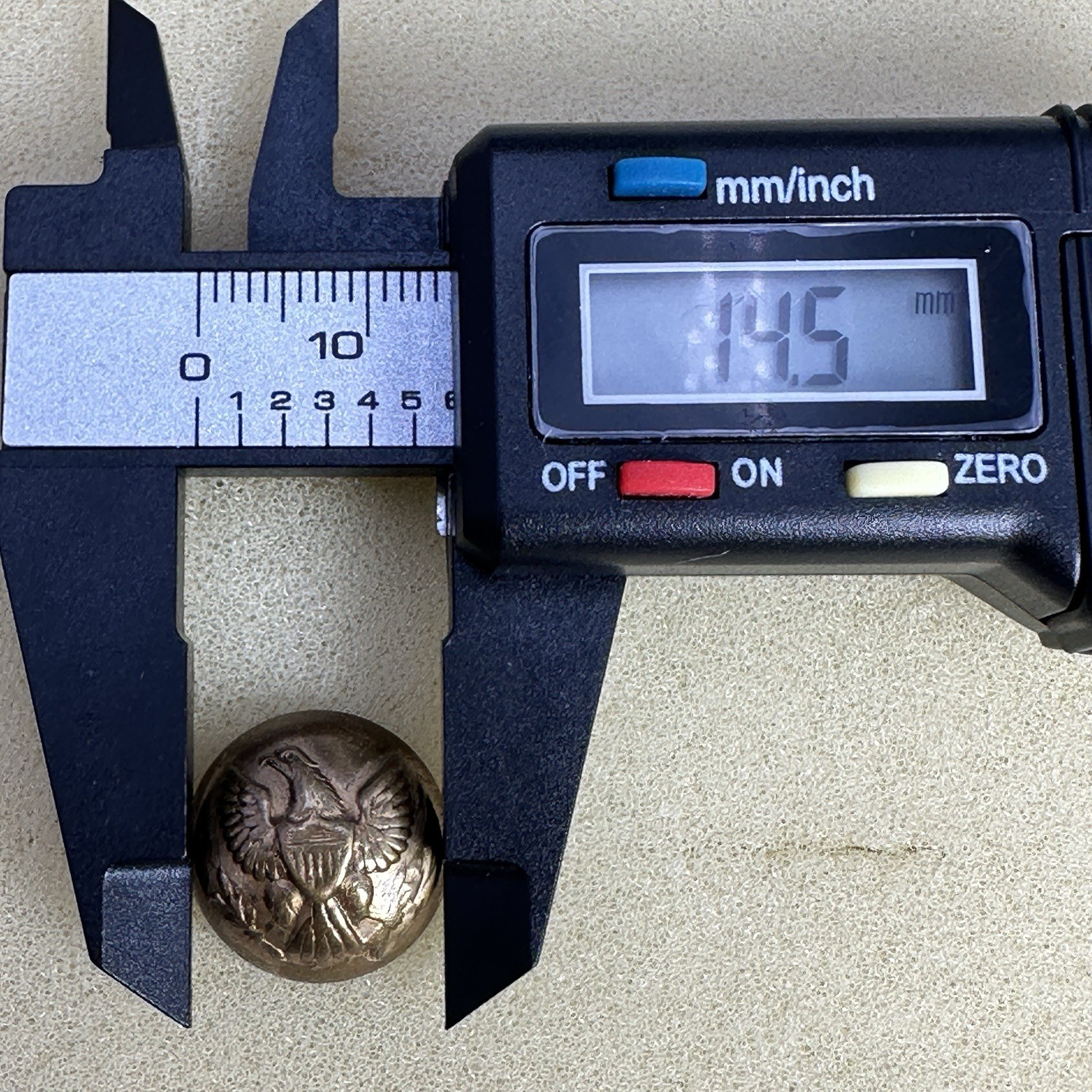 Antique Civil War Era US Army Eagle Button 14.5mm Steele & Johnson Waterbury