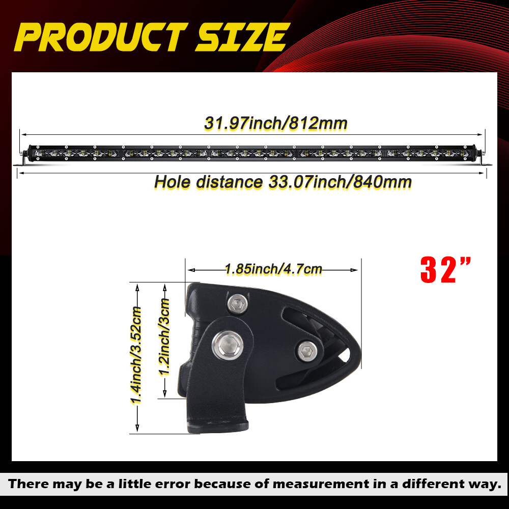 Roof 32" LED Light Bar Mount Brackets + 3'' Pods Kit For Polaris RZR XP 1000 900